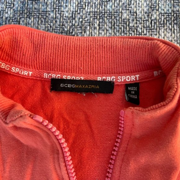 BCBG MAXzria Sport Women Jacket Orange Pink Active Wear Zipper Coat Size S - Picture 4 of 10